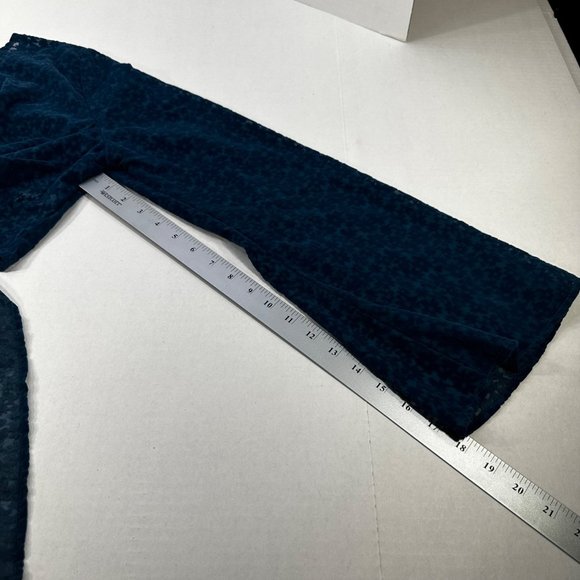 Wild Fable Women's Size Medium Blouse Tie Front Long Sleeve Dark Teal New - Picture 10 of 12